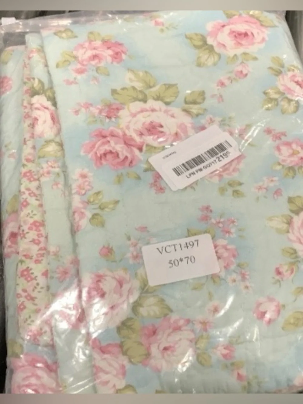 Farmhouse Floral Queen Size Shams 100% Cotton (2-Pack) BLUE ROSE
